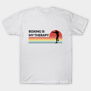 Boxing Is My Therapy Retro Vintage T-Shirt